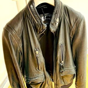 Mackage leather jacket black medium